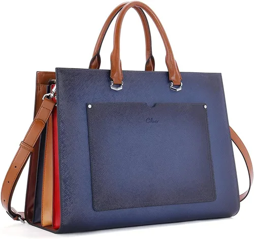 Miniatura 8 de CLUCI Maletín de cuero para mujer portátil de 15.6 pulgadas profesional de trabajo de negocios para mujer, bolso de hombro