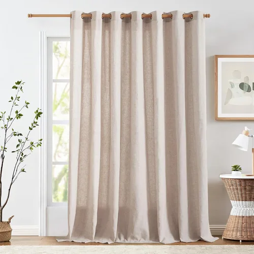 Miniatura 32 de jinchan Cortinas de 108 pulgadas Mezcla de Lino de Lino Semi Transparentes Filtrado de Luz y Resplandor Cortinas Extra Largas para Sala de Estar
