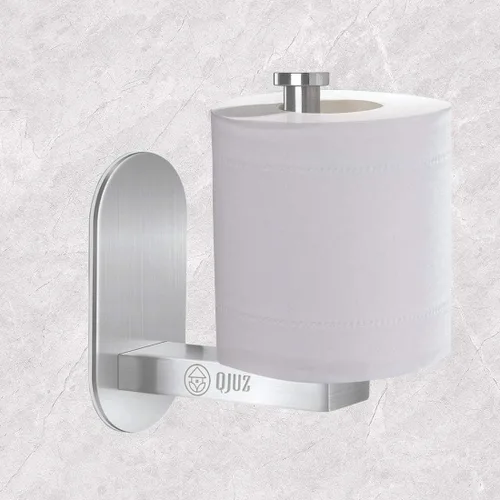QJUZ Soporte de papel higiénico adhesivo, soporte de papel higiénico para baño, cocina en la pared, soporte de papel higiénico, soporte cepillado de