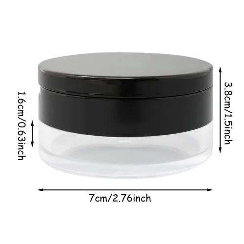 Miniatura 4 de Honbay Contenedor de polvo de maquillaje reutilizable vacío con esponja de polvo, tamiz y espejo, contenedor compacto de plástico para polvo suelto