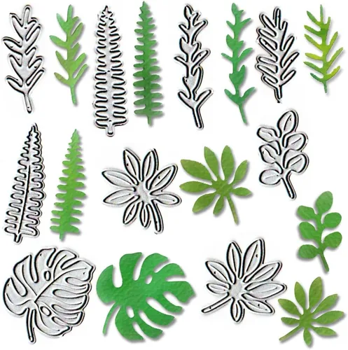 Miniatura 6 de Troqueles de corte de hojas de árbol de metal, hojas de tocón, plantillas en relieve, molde de plantilla para álbumes de recortes y manualidades