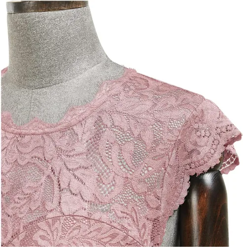 Miniatura 6 de MISSMAY Vestido largo formal de boda sin mangas con encaje floral retro para mujer