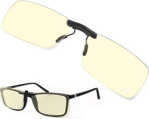 Miniatura 7 de FONHCOO - Lentes con bloqueo de luz azul Clip on para mujeres y hombres sobre lentes de prescripción sin montura, antifatiga ocular, anti dolores