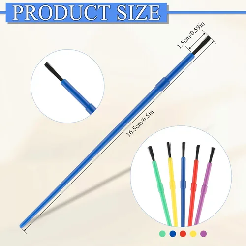 Miniatura 2 de Prasacco Juego de 100 pinceles de pintura, pinceles de plástico para niños para óleo y acuarela, kit de pintura de detalles coloridos