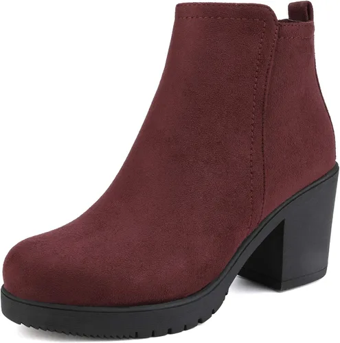 DREAM PAIRS Women's Ankle Boots Chunky Heel Platform Fall Heeled Short Booties Shoes
