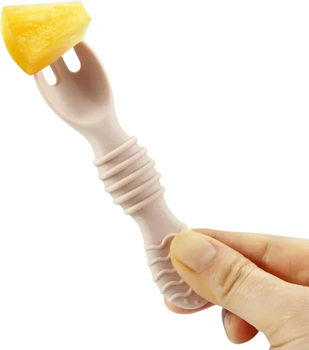 Miniatura 7 de PandaEar Paquete de 6 Cucharas y Tenedores de Silicona para Bebés Juego de Alimentación para Bebés Utensilios de Autoalimentación, Cucharas