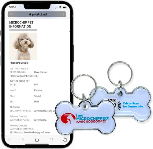 Miniatura 2 de RexID Kit de implante de microchip para mascotas de 0.049 in y 0.276 in junto con etiqueta de identificación inteligente para conectar al dueño