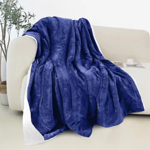 Miniatura 20 de Elegant Comfort - Manta reversible y ultra suave de franela con forro polar - Manta de sherpa navideña de invierno - Ligera, suave y acogedora