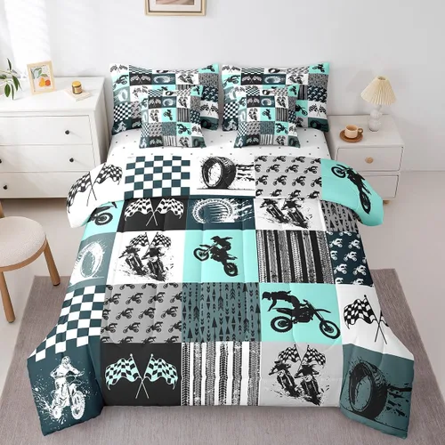 Miniatura 33 de Feelyou Juego de edredón de tren vintage de 7 piezas, diseño retro de motor de vapor para niños y niñas, juego de ropa de cama retro de tren