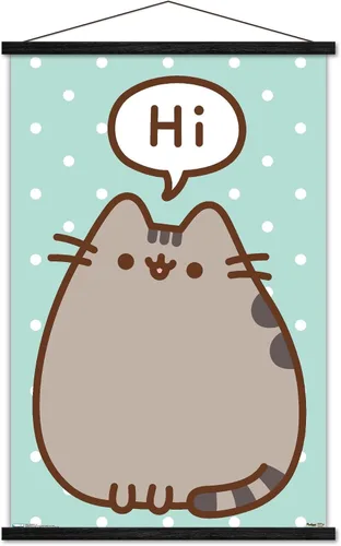 Miniatura 7 de Trends International Pusheen - Póster de pared de alta calidad, 22.375 x 34 pulgadas, paquete de impresión premium y colgador de madera de haya
