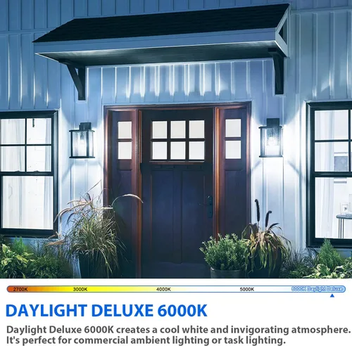 Miniatura 3 de ASOMST Paquete de 4 bombillas A19, bombilla LED equivalente a 100 W, blanco frío 6000K 1100LM 11W, base E26 no regulable, iluminación brillante, CRI