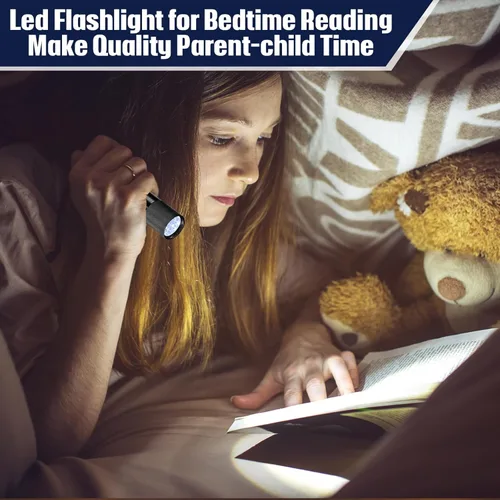 Miniatura 4 de VIHOSE 20 piezas de linternas mini a granel, luz de mano brillante de aluminio con cordón, linternas LED pequeñas para lectura nocturna, emergencia