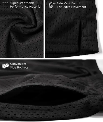 Miniatura 41 de Andrew Scott Pantalones cortos deportivos de baloncesto para niños con rendimiento activo y estilo de malla, varios paquetes