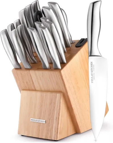Miniatura 14 de Zulay - Juego de cuchillos de cocina de acero inoxidable de 15 piezas con afilador integrado, cuchillos ultra afilados y resistentes al óxido