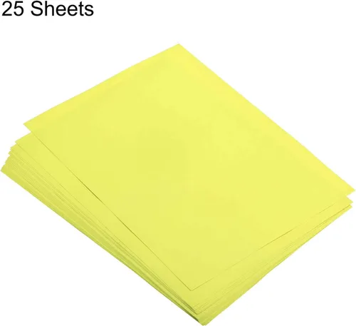 Miniatura 3 de MECCANIXITY 25 hojas de papel de copia de color de 8 1/2 pulgadas, papel de impresora de 2.65 oz/m², amarillo fluorescente para impresión