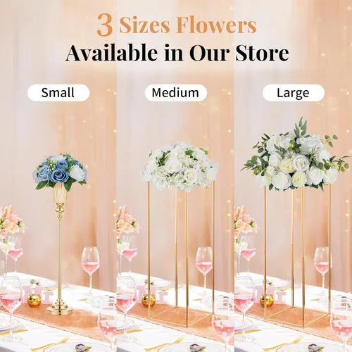Miniatura 6 de NUPTIO Centros de Mesa Florales de Boda para Mesas: Bola de Flores Artificiales Azul Polvoriento y Blanco para Bodas y Fiesta - 2 Piezas de Arreglos