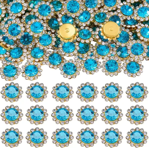 Miniatura 28 de 160 diamantes de imitación para coser de 0.472 pulgadas, base de metal, diamantes de imitación para coser en ropa, zapatos, aretes, cinturón