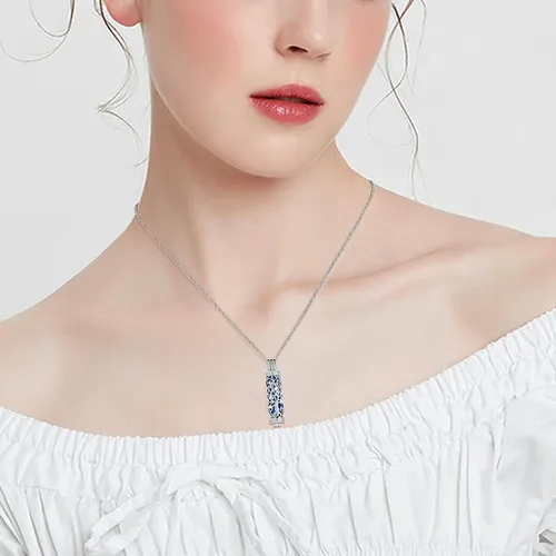 Miniatura 52 de shajwo Joyería de cremación cilíndrica, collar de cenizas de urna del árbol de la vida para mujeres y hombres, vial de cremación de cenizas