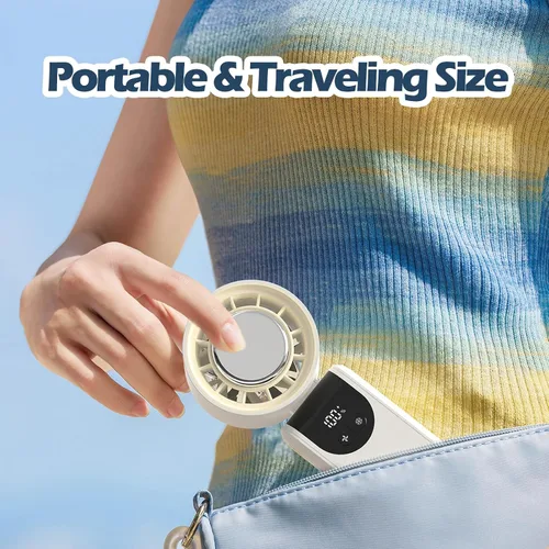 Miniatura 6 de Mini ventilador personal plegable turbo portátil de mano, recargable 3 en 1, ventilador de mano/escritorio/cuello, ventilador de hielo, regalos