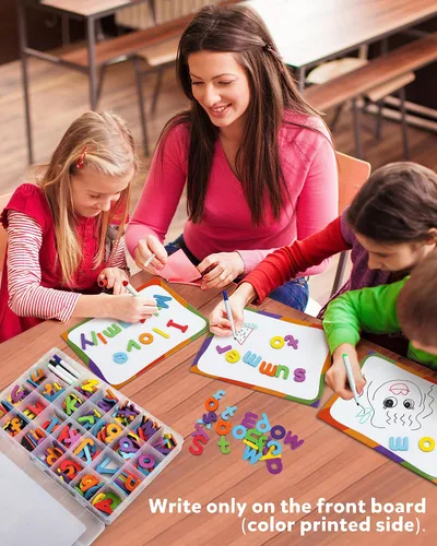 Miniatura 4 de Coogam Letras magnéticas, 234 unidades, letras mayúsculas y minúsculas del alfabeto ABC para nevera, juego de juguetes educativos para el aula