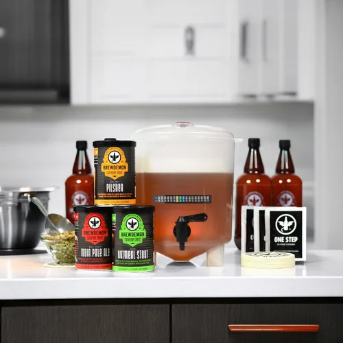 Miniatura 2 de Kit de cerveza premium con botellas: fermentador cónico elimina los sedimentos y hace una cerveza casera de gran sabor - Recetas Pilsner, Stout e