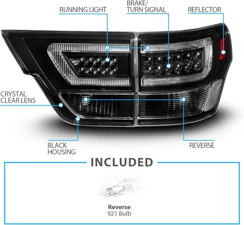 Miniatura 4 de AmeriLite Juego de luces traseras de repuesto para Jeep Grand Cherokee WK2 2011-2013, color negro, lado del pasajero y del conductor