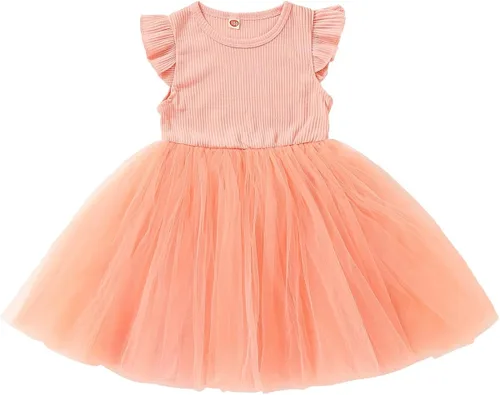 LYQTloml Vestidos de bebé niña con volantes de manga larga con lazo entretejido floral princesa tutú faldas ropa para niñas pequeñas