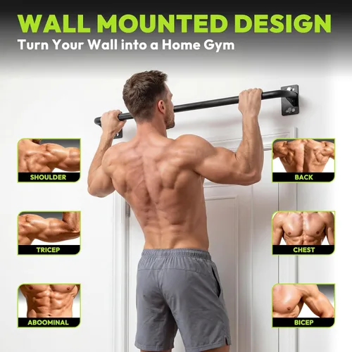 Miniatura 6 de HANDBODE Pull Up Bar for Doorway and Wall Mount - Chin Up Bars for Home Gym, 36‘’/52‘’ in Upper Body Workout Equipment with 500 lbs Capacity
