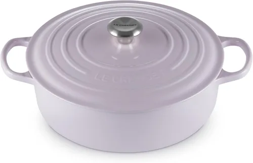 Miniatura 10 de Le Creuset Horno holandés redondo ancho Signature de hierro fundido esmaltado, 6.75 cuartos de galón., Blanco
