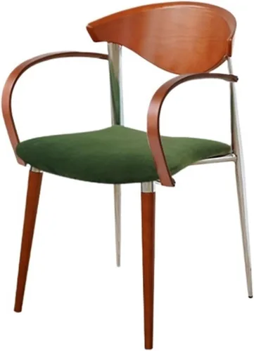 Miniatura 10 de sillas de comedor Wooden Dining Chairs, Mid-Century Modern Kitchen Chair with Curved Backrest and Metal Legs, Living Room Modern Kitchen(Blue)