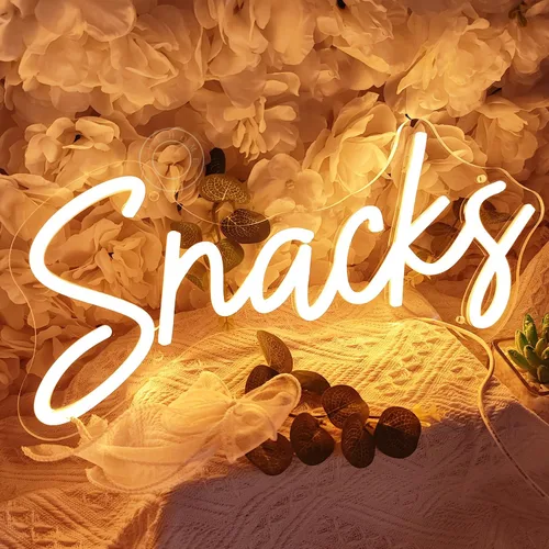 SYLHOME Letrero de Luz LED de Neón para Snacks, Letrero de Café, Pastel, Caramelo, Barra de Tienda, Puesto, Dormitorio, Pared, Decoración, Boda,