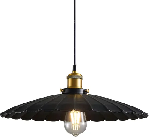 Miniatura 21 de Lámpara colgante negra, lámpara colgante retro de 9.8 pulgadas para dormitorio, luces colgantes brillantes de cocina, sala de estar, 6.5 pies