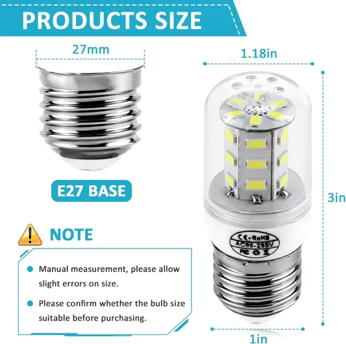 Miniatura 4 de Foco LED para refrigerador 5304511738 kei d34l Foco para refrigerador, Foco LED (3.5W 85V-265V E26/27 Luz blanca) Foco para electrodomésticos Blanco