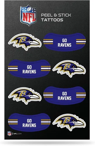 Miniatura 18 de Rico Industries NFL Footbal Peel & Stick Temporary Tattoos - Eye Black - Game Day Approved!