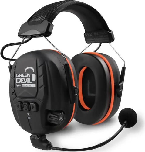 Miniatura 6 de GREEN DEVIL Auriculares Electrónicos Bluetooth de Protección Auditiva con Micrófonos de Brazo Articulado, Orejeras con Cancelación de Ruido de 27dB