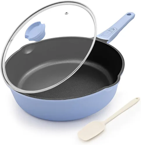 8 Inch Non Stick Frying Pan Skillet, Omelet Pan, Healthy Non Toxic Chef Pan, Egg Frying Pan with Detachable Handle for All Stoves Including