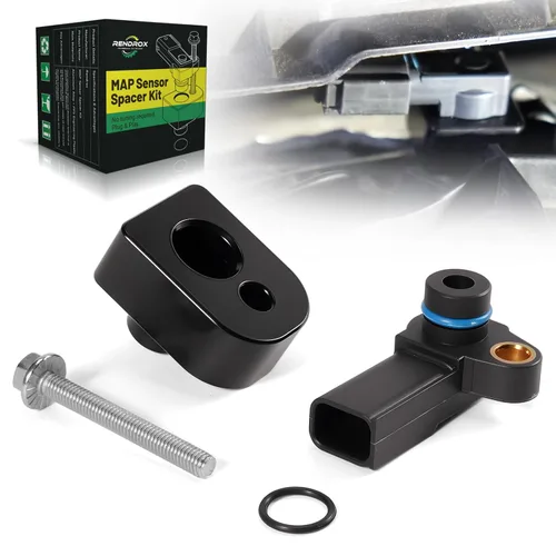 Sensor MAP con kit espaciador negro para Ford F-250 F-350 Super Duty 6.7L Diesel 2011-2019 | Reemplazo del sensor de presión absoluta del colector