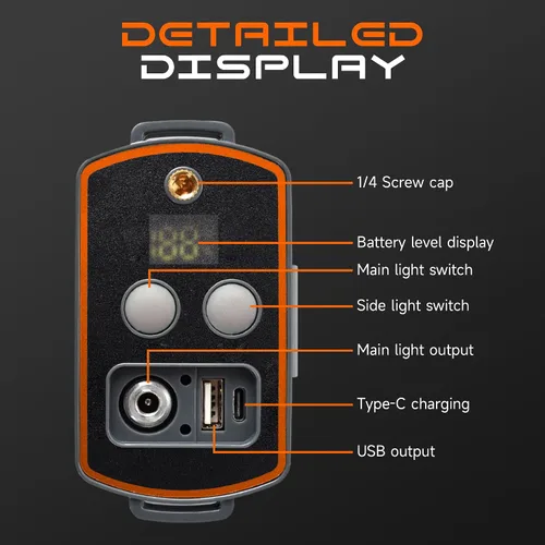 Miniatura 5 de Linterna frontal LED dividida recargable de alta potencia, con cargador y diseño impermeable, batería de larga duración, adecuada para caza, correr
