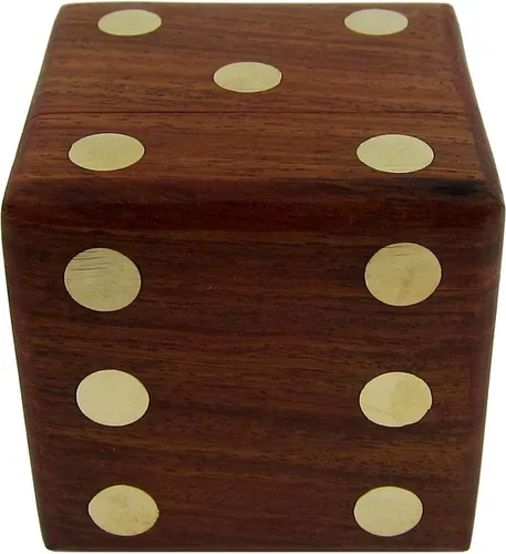 Miniatura 4 de TOSQP27 - Juego de caja de 5 dados para regalo, juego clásico rodante, grupo familiar, caja de almacenamiento cuadrada de madera con dados hechos a