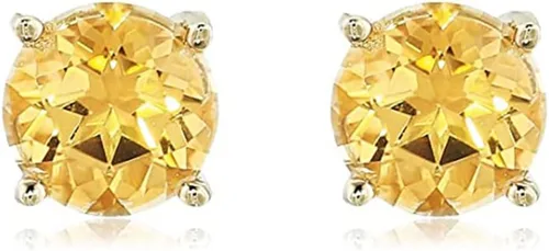 Miniatura 2 de Tienda Collection Plated Sterling Silver Stud Earrings made with Genuine Topaz Gemstones