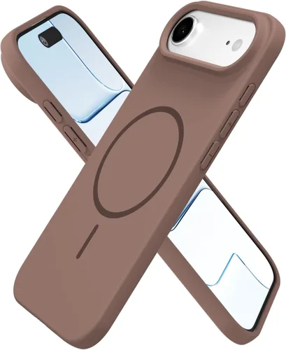 Miniatura 124 de oakxco Funda de silicona Mag Safe para iPhone 17 Pro Max, funda magnética delgada y fina compatible con carga inalámbrica MagSafe, bonita funda Negro