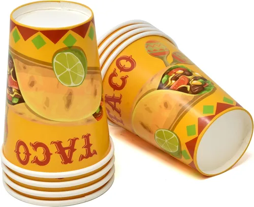 Miniatura 6 de Gift Boutique - El juego de fiesta de tacos sirve 24, incluye platos llanos de 9 pulgadas, platos de postre de 7 pulgadas, tazas de 9 onzas