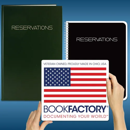 Miniatura 7 de BookFactory Libro de reservas de restaurante, 365 días de mesa/cena Reservas 408 páginas, 8 7/8 '' x 13 1/2'' cuero de imitación verde, sección