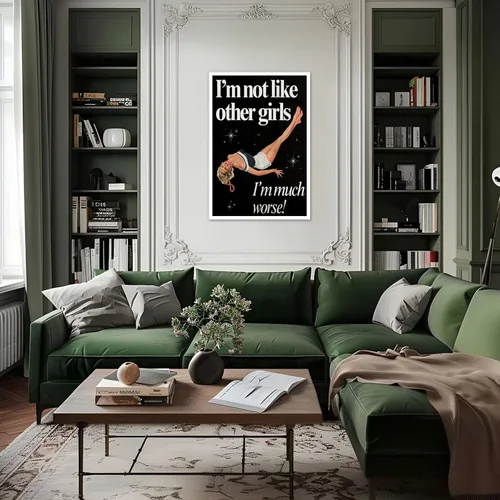 Miniatura 56 de Pósteres de citas divertidas con texto en inglés «Better Late Than Feug», lienzo minimalista con fondo blanco, arte de pared, frutas frescas