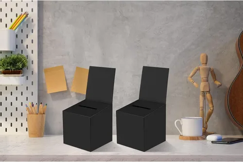 Miniatura 6 de 24 paquetes de cajas de sorteo, caja de votación, caja de sugerencias con ranura, 15.24 x 15.24 x 15.24 cm, cajas de cartón para sorteos con ranura