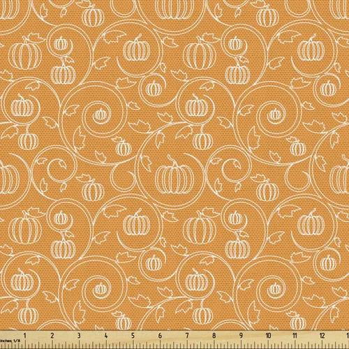 Miniatura 127 de Ambesonne The Yard, tela de calavera colorida con temática de Halloween, diseño de calavera y huesos cruzados, divertido estampado de dibujos