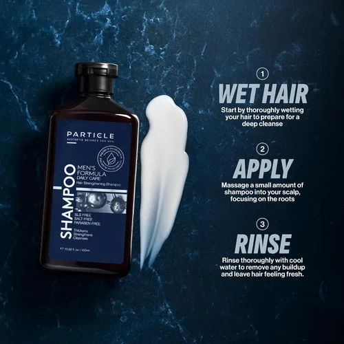 Miniatura 4 de Particle Champú para engrosar el cabello para hombres, champú para hombres, fórmula limpiadora hecha con biotina, capixyl, redensyl, ginseng