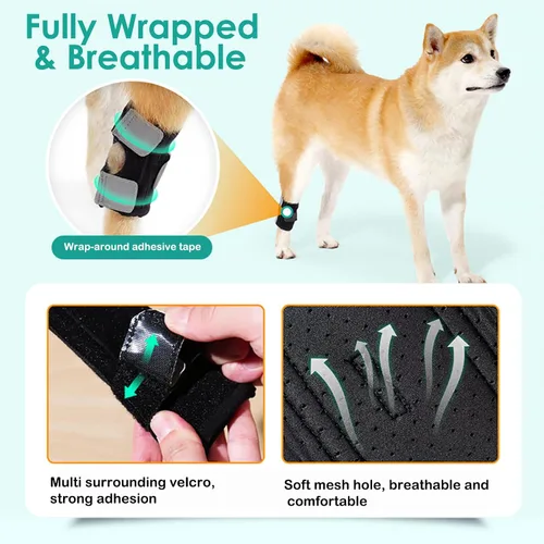 Miniatura 6 de Soporte de pierna de perro para tobillo trasero, soporte de acl para perro para soporte carpiano, manga de pierna de perro para soporte carpiano