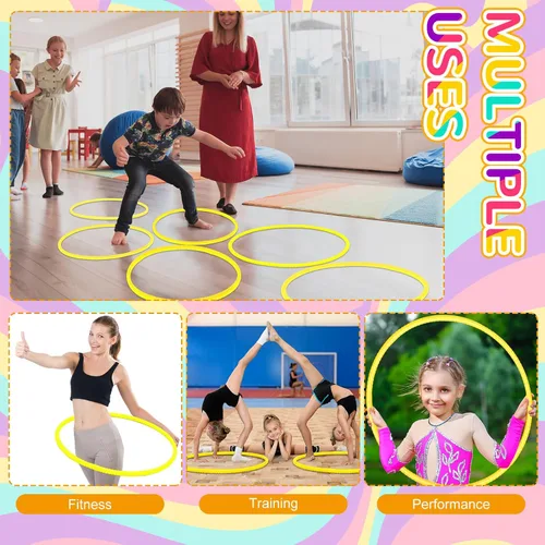 Miniatura 4 de Shappy - 6 piezas de aros de ejercicio desmontables ajustables, juguete de plástico, juguetes de patio de juegos, aros circulares