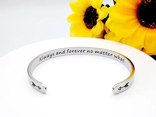 Miniatura 336 de Pulseras inspiradoras para mujer, joyería de acero inoxidable, con refranes, pulsera motivacional con mensaje oculto, pulseras grabadas para mejor